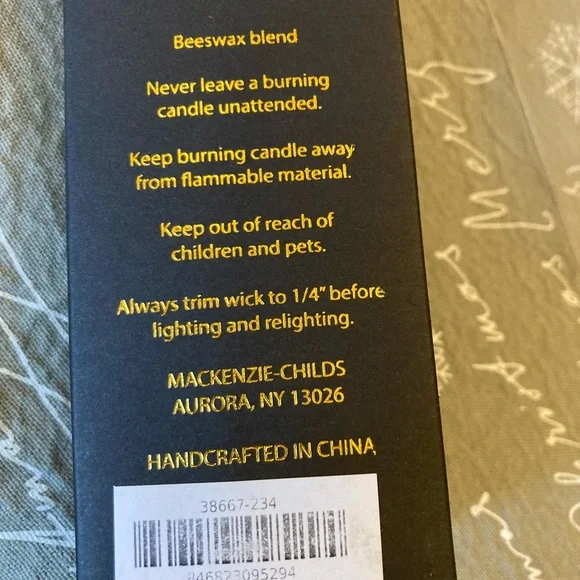 NWT MacKenzie-Childs Red tapers, dinner candles with small diamonds.Quant:2Boxed - Picture 12 of 13